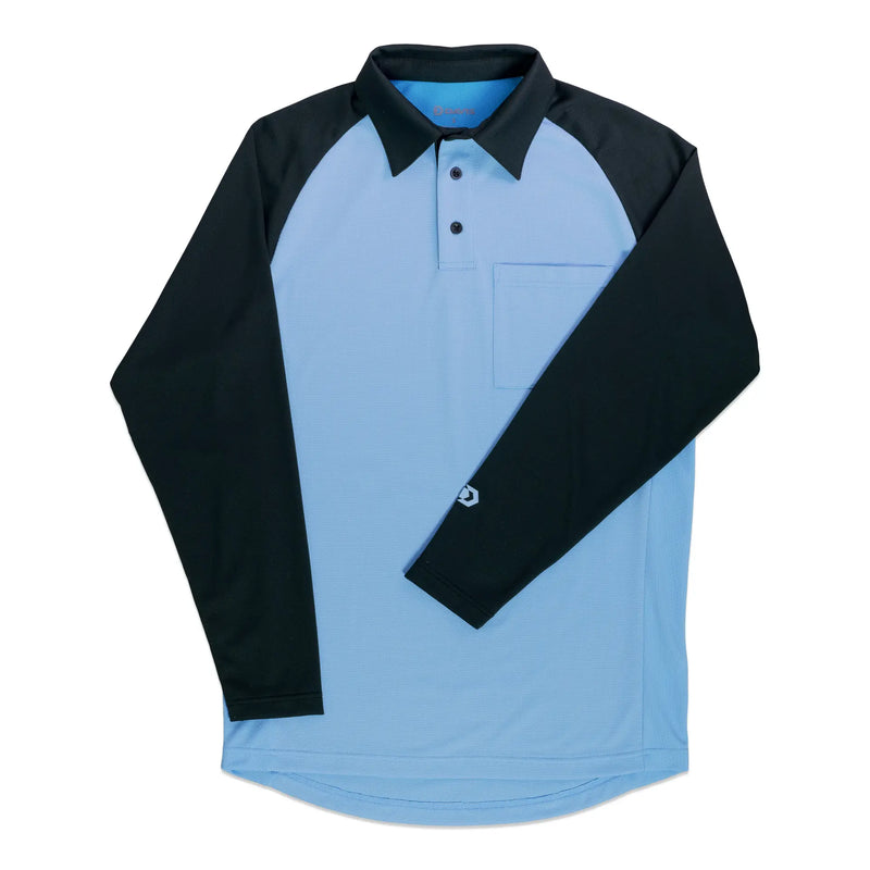 Davis MX3 Powder Blue/Black LS Raglan Sleeve Umpire Shirt