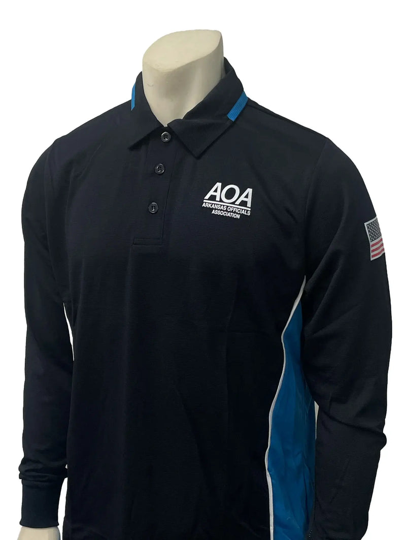 Smitty Midnight Navy/Bright Blue Softball LS Umpire Shirt (AOA)