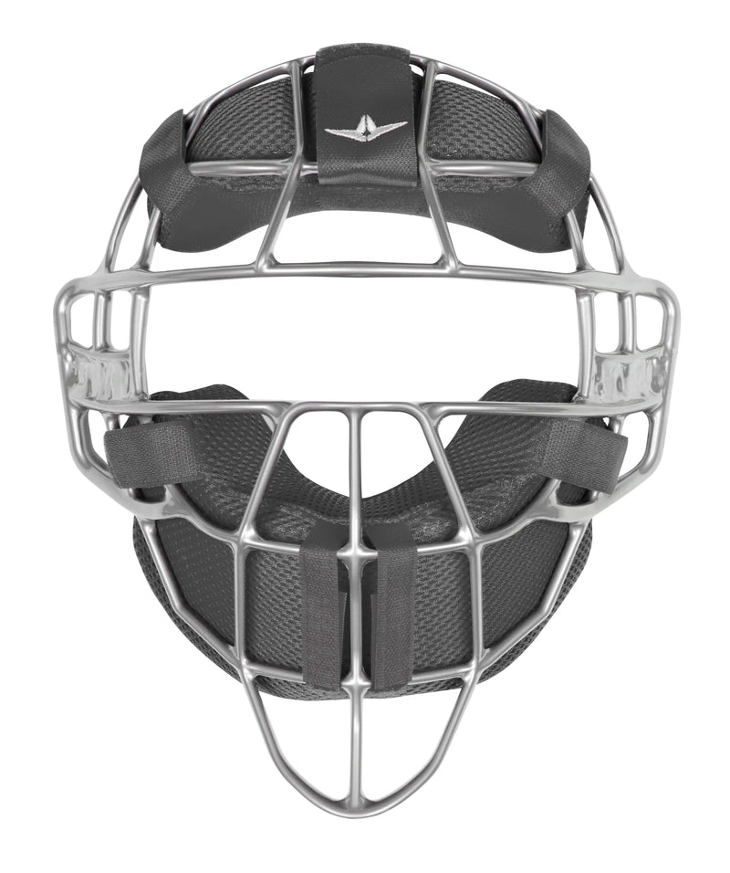 All-Star FM4000 Silver Magnesium Umpire Mask - Black LUC Pads