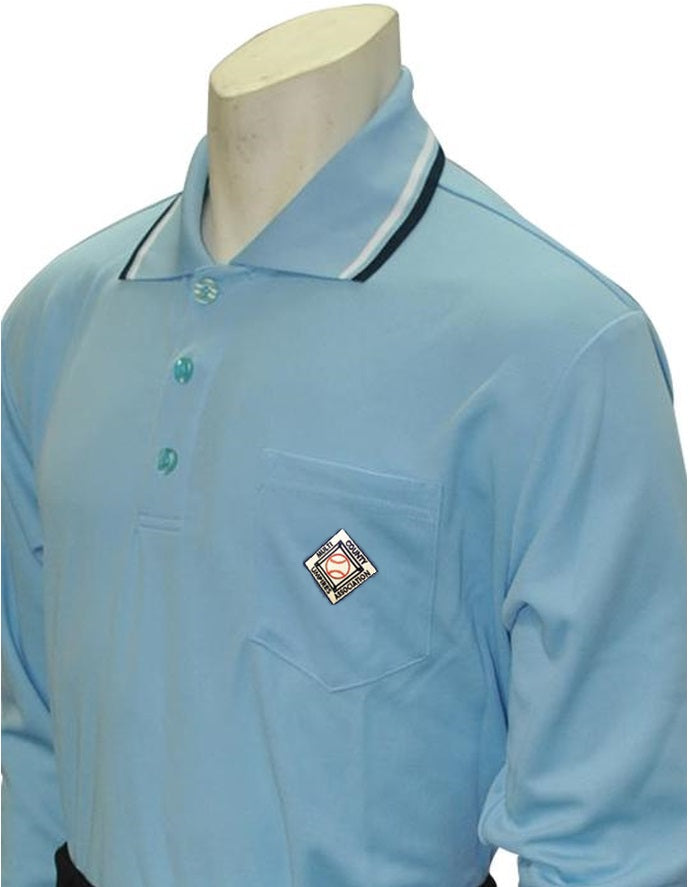 Smitty Body Flex Long Sleeve Powder Blue Umpire Shirt (MCUA)