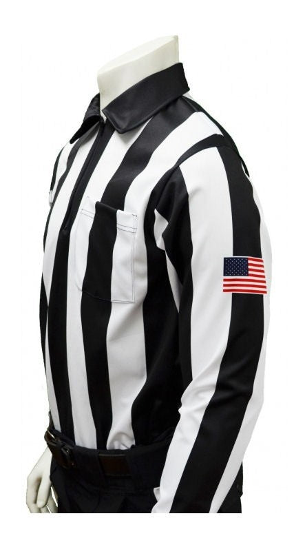 Smitty 2 1/4” Stripe Football Referee Shirt with Left Sleeve Flag