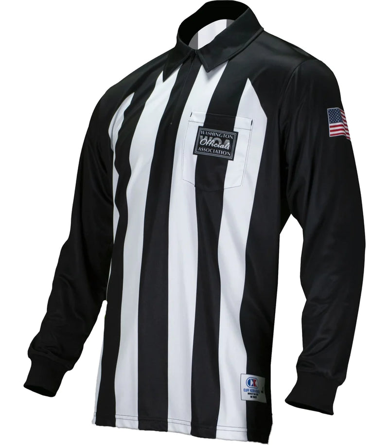 Cliff Keen 2 1/4" Stripe Weather Slayer Football Referee LS Shirt/Jacket (WOA)