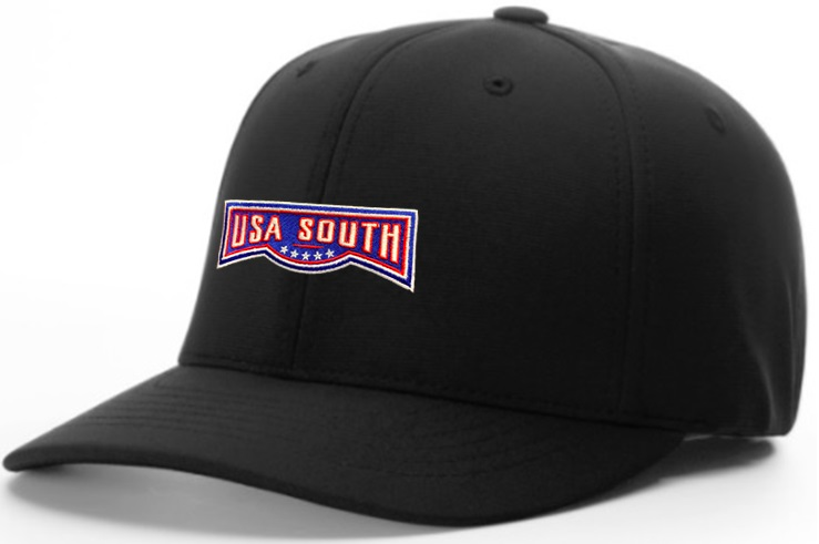 Richardson Black 8-Stitch Base Umpire Hat (USA SOUTH) | Gerry Davis Sports