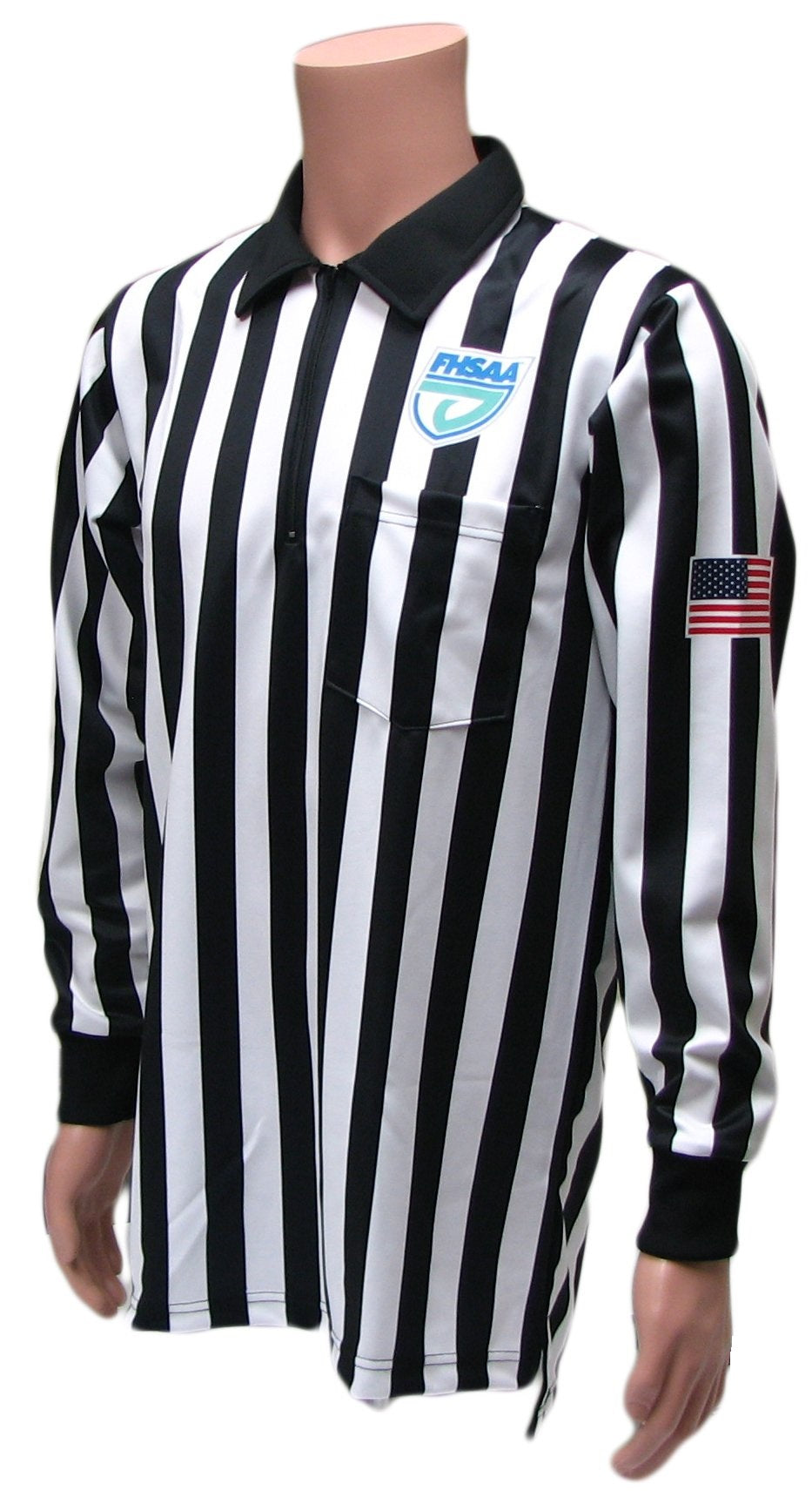 FHSAA 1 quot Stripe Long Sleeve Football Lacrosse Referee Shirt Gerry