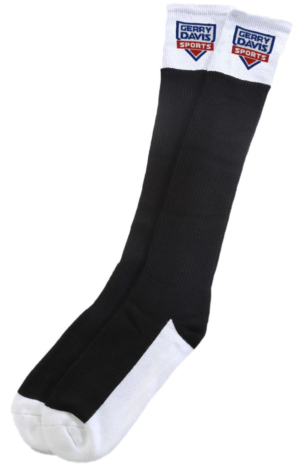 Gerry Davis Sports Knee High White/Black Socks