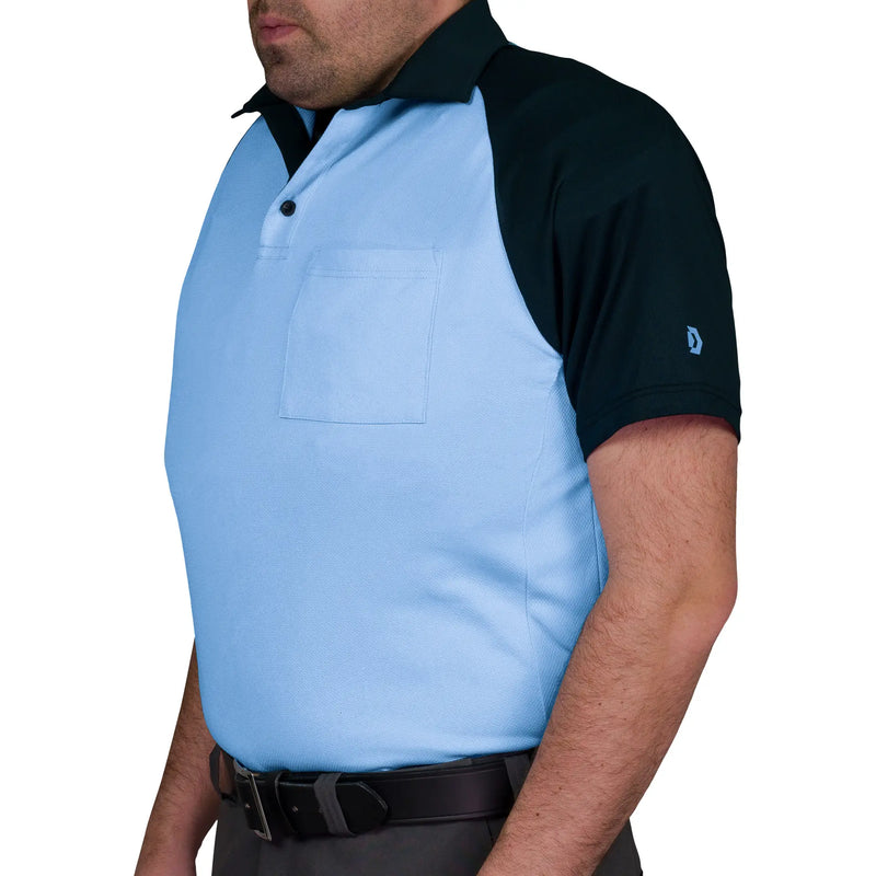 Davis MX3 Powder Blue/Black Raglan Sleeve Umpire Shirt