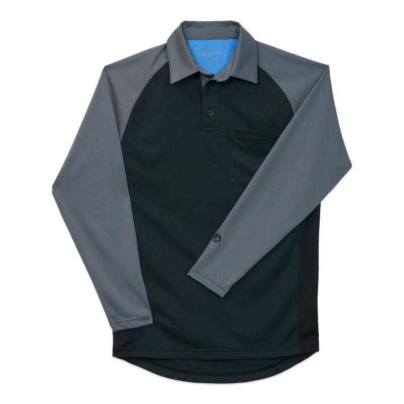 Davis MX3 Black/Charcoal LS Raglan Sleeve Umpire Shirt