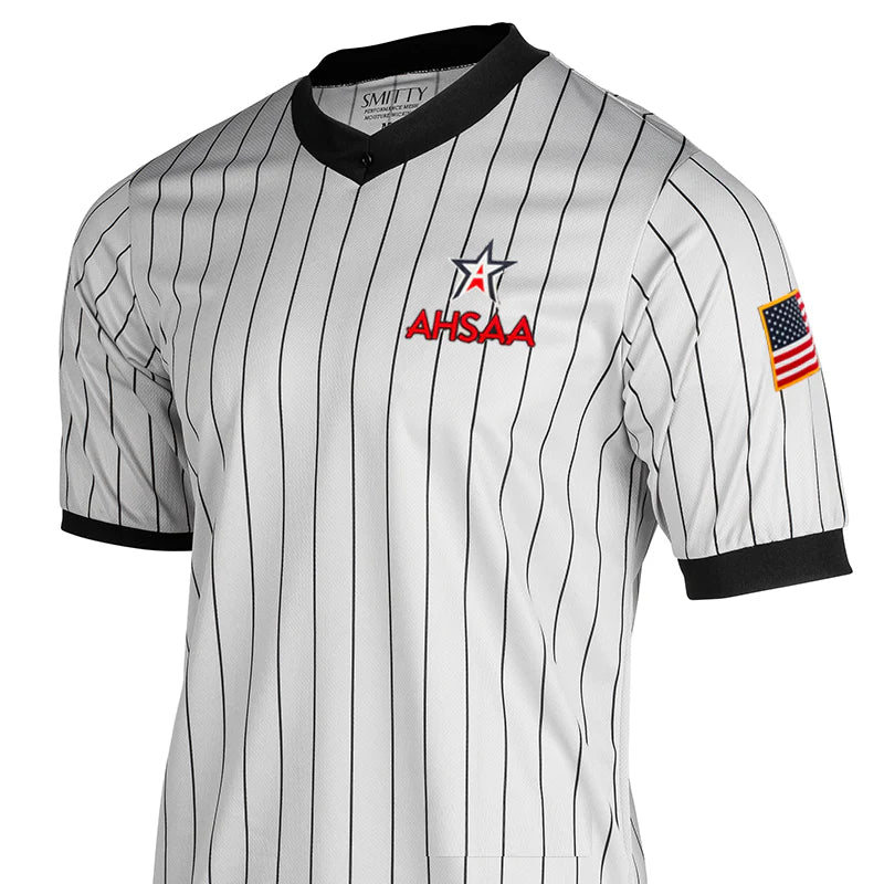 Alabama (AHSAA) Smitty Body Flex Gray Pinstripe Referee Shirt