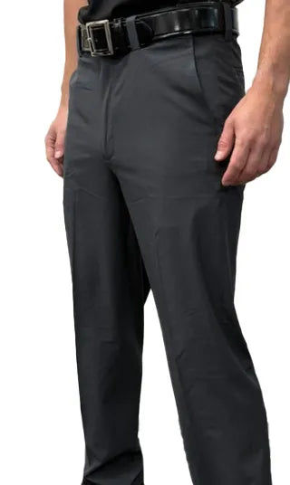 Smitty Tapered Fit Lightweight Flat Front Dark Gray Umpire Base Pants with Expander Waistband