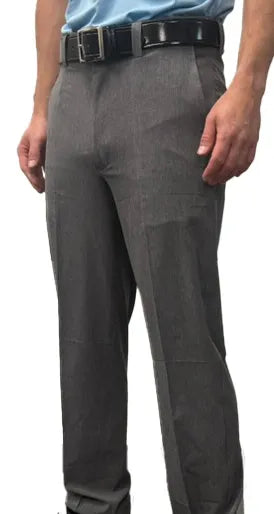 Smitty Tapered Fit Lightweight Flat Front Heather Gray Umpire Base Pants with Expander Waistband