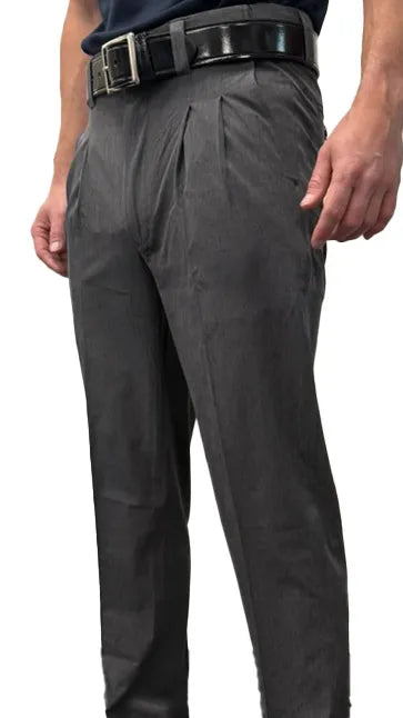 Smitty Tapered Fit Lightweight Pleated Charcoal Gray Umpire Base Pants with Expander Waistband