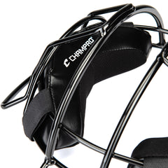 Champro Lightweight Steel Black Umpire Mask - Black Ergo-Fit Pads
