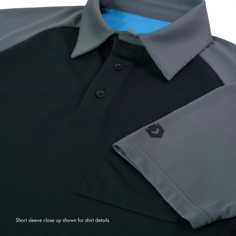 Davis MX3 Black/Charcoal LS Raglan Sleeve Umpire Shirt