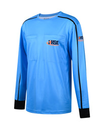 Illinois (IHSA) Davis IHSA AeroFLX Soccer Blue Referee LS Shirt 2.0
