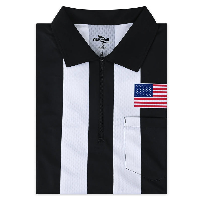 GR8 Call 2.25" Soft-Tech Football Referee LS Shirt w/ American Flag