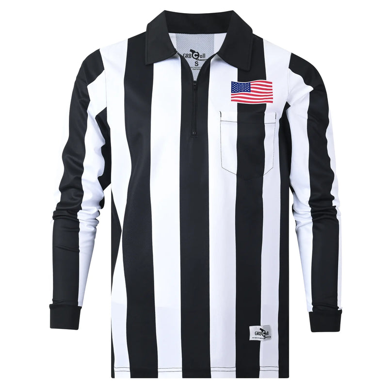 GR8 Call 2.25" Soft-Tech Football Referee LS Shirt w/ American Flag