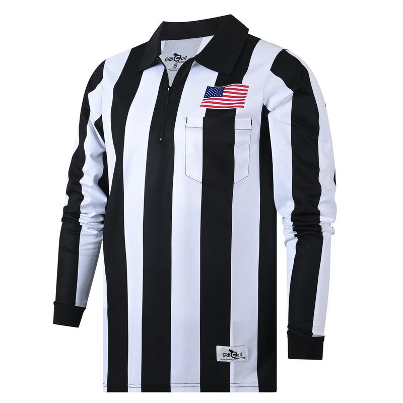 GR8 Call 2.25" Soft-Tech Football Referee LS Shirt w/ American Flag