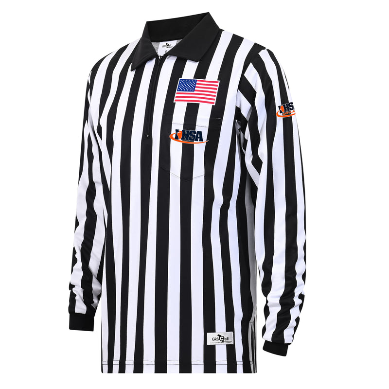 Illinois (IHSA) GR8 Call 1" Stripe StormSkin Foul Weather Football Referee LS Shirt/Jacket