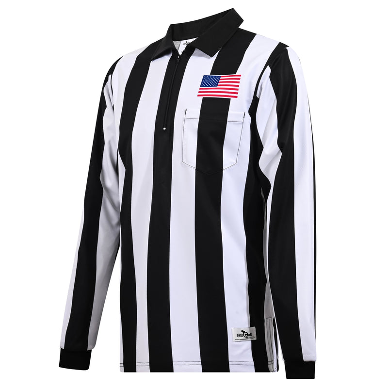 GR8 Call 2 1 4 Stripe DriStorm Foul Weather Football Referee LS Shirt Jacket