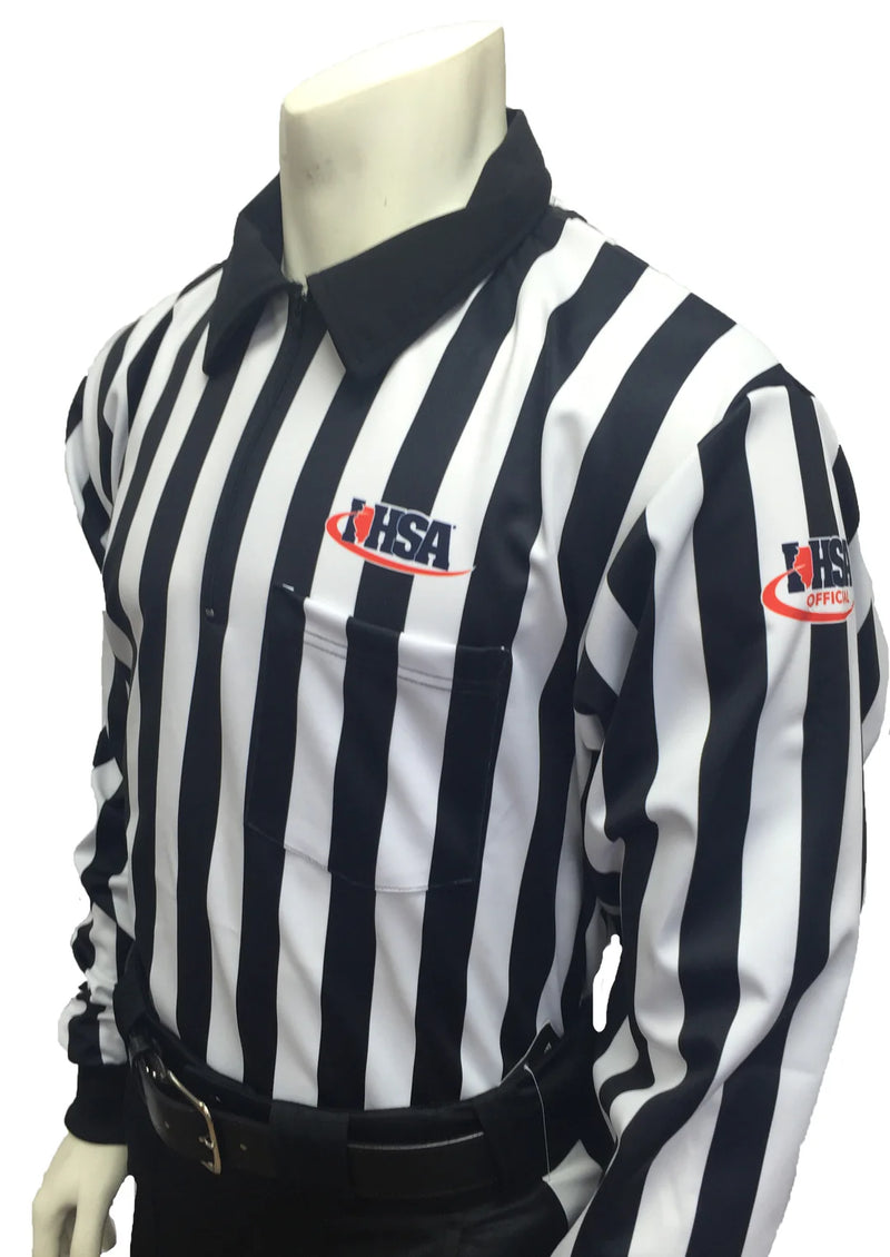 Smitty 1" Stripe Fleece Lined Cold Weather Football Referee Shirt (IHSA)