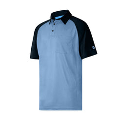 Davis MX3 Powder Blue/Black Raglan Sleeve Umpire Shirt (LL CT D4)