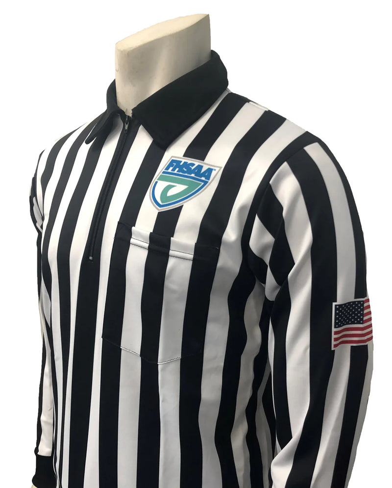 FHSAA 2" Stripe Football Referee Long Sleeve Shirt