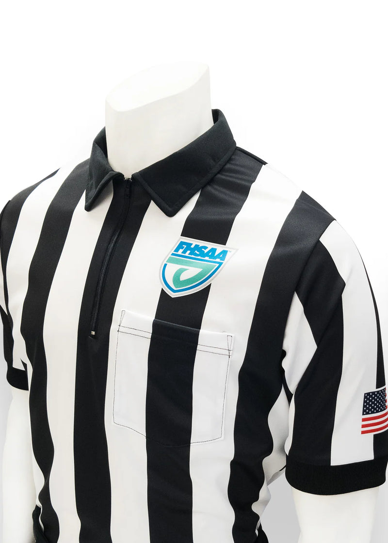 FHSAA 2" Stripe Body Flex Football Referee Shirt