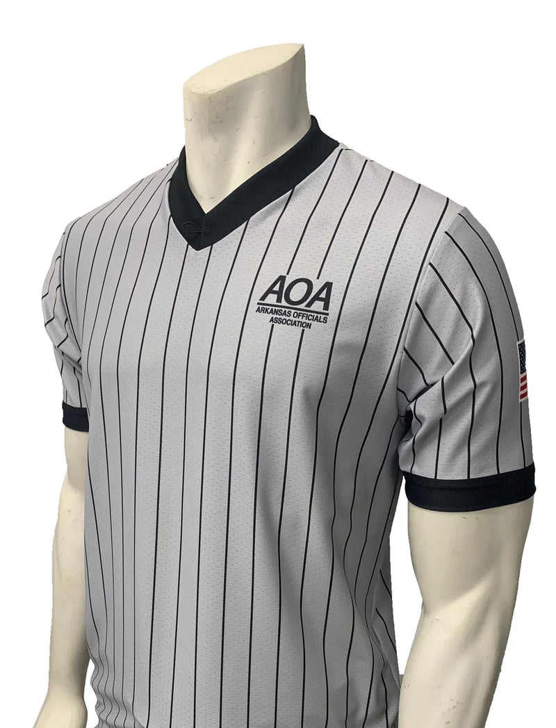 Arkansas (AOA) Smitty Body Flex Gray Pinstripe Referee Shirt