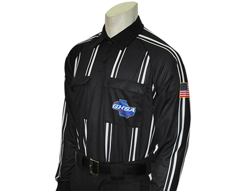 Georgia (GHSA) Long Sleeve Black Soccer Referee Shirt