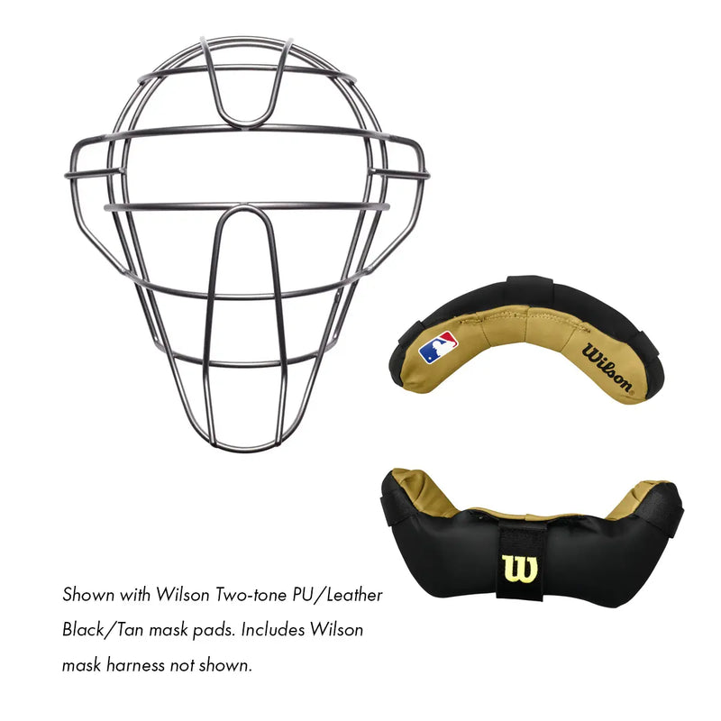 Wilson Dyna-Lite Titanium Umpire Mask - Black/Tan PU/Leather Pads