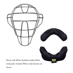 Wilson Dyna-Lite Titanium Umpire Mask - Black Synthetic Leather Pads