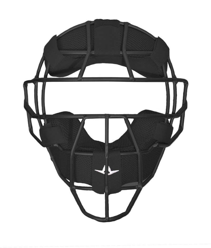 All-Star S7 Matte Black Umpire Mask - Black LUC Pads