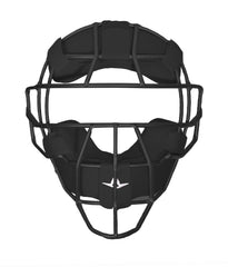 All-Star S7 Matte Black Umpire Mask - Black LUC Pads