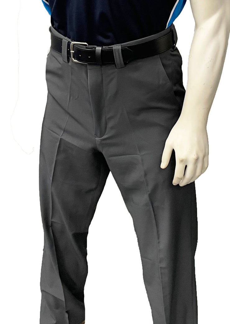 Smitty 4-Way Stretch Flat Front Fitted Charcoal Base Umpire Pants