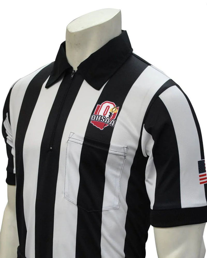 Ohio (OHSAA) Smitty 2 1/4" Stripe Body Flex Football Referee Shirt