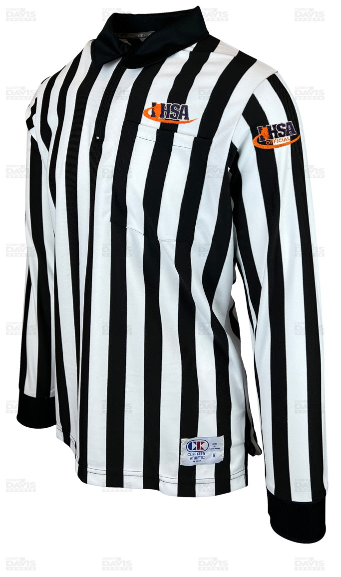 Cliff Keen Performance Poly 1" Stripe Long Sleeve Referee Shirt (IHSA)