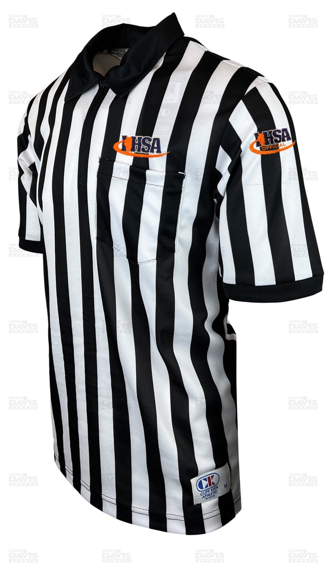 Cliff Keen Ultra Mesh 1" Stripe Referee Shirt (IHSA)