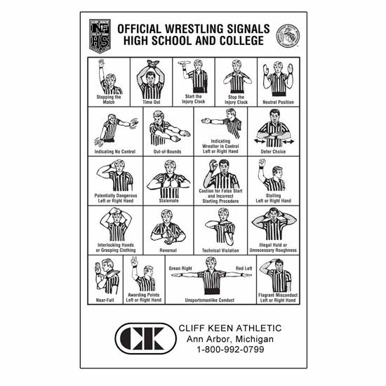 Wrestling Referee Signal Card