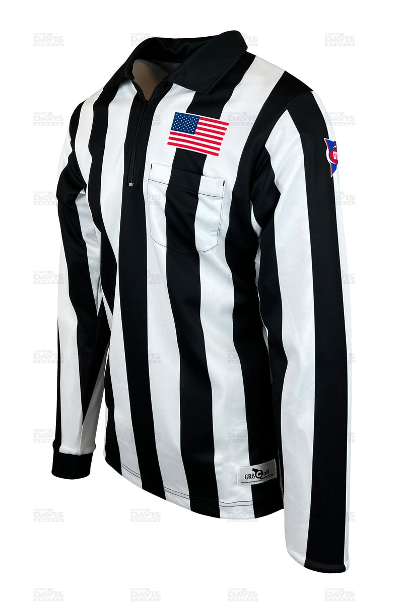 GR8 Call 2" Stripe CFO DriStorm Foul Weather Football Referee LS Shirt/Jacket