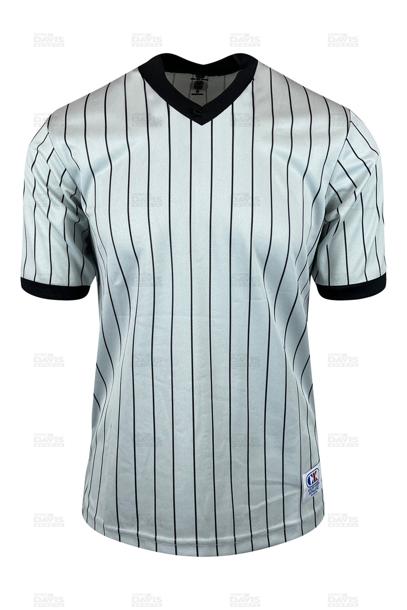 Cliff Keen Gray Pinstripe Ultra-Mesh Referee Shirt