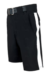 Smitty 4-Way Stretch Black Referee Shorts with White Stripe