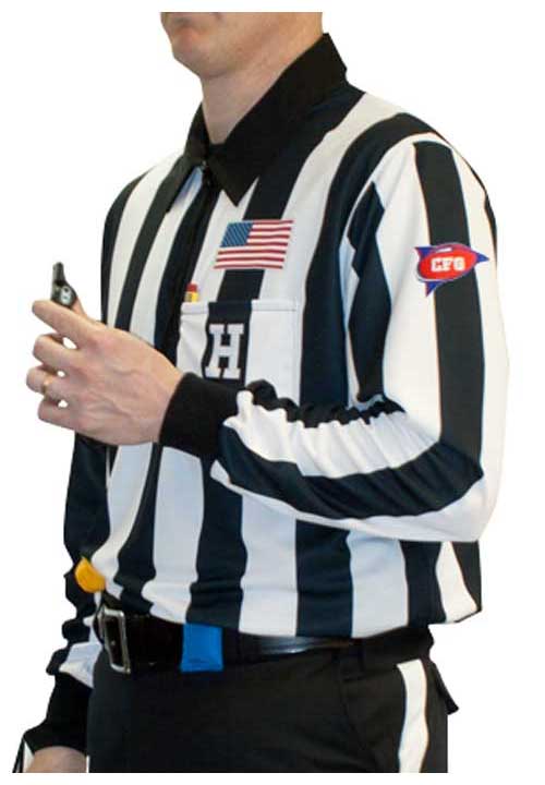Cliff Keen 2" Stripe CFO Football Premium LS Football Referee Shirt