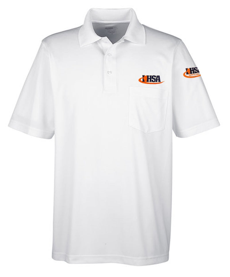 White Moisture Wicking Referee Shirt w/ Pocket (IHSA)