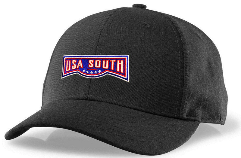 Richardson Black 6-Stitch Base Umpire Hat (USA SOUTH)