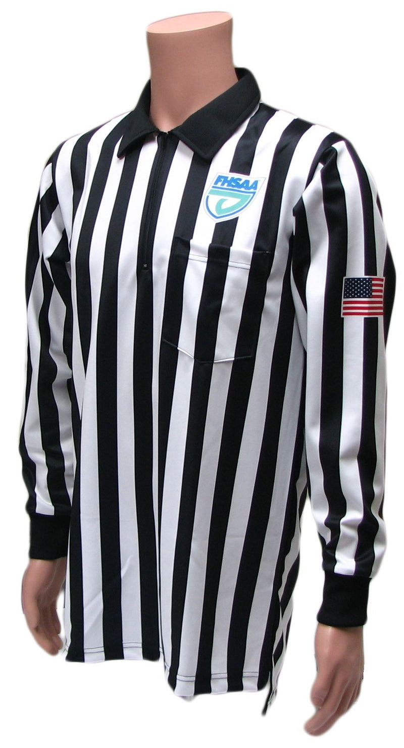FHSAA 1" Stripe Long Sleeve Football & Lacrosse Referee Shirt